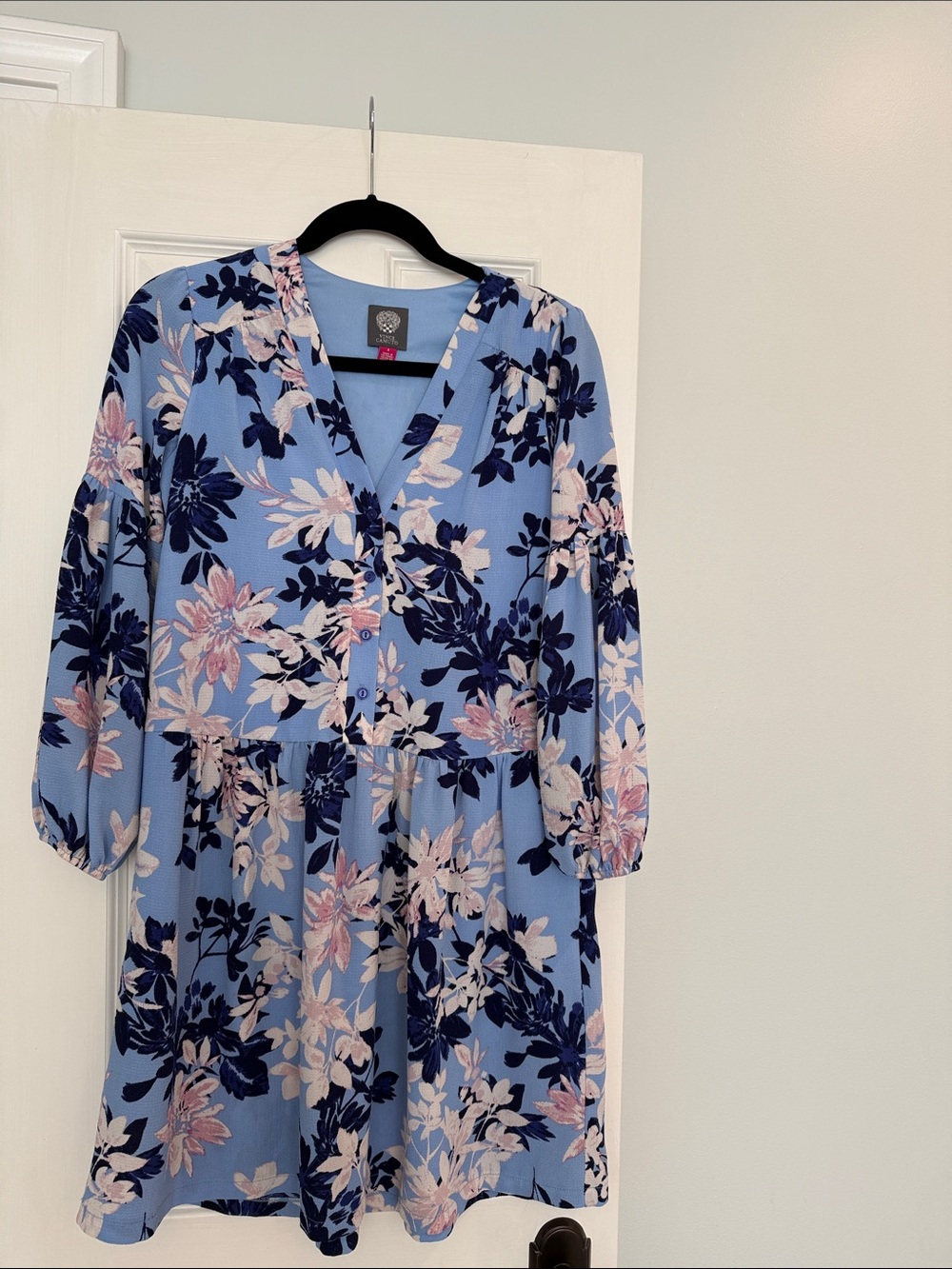 Vince Camuto Light Blue Floral Swing Dress